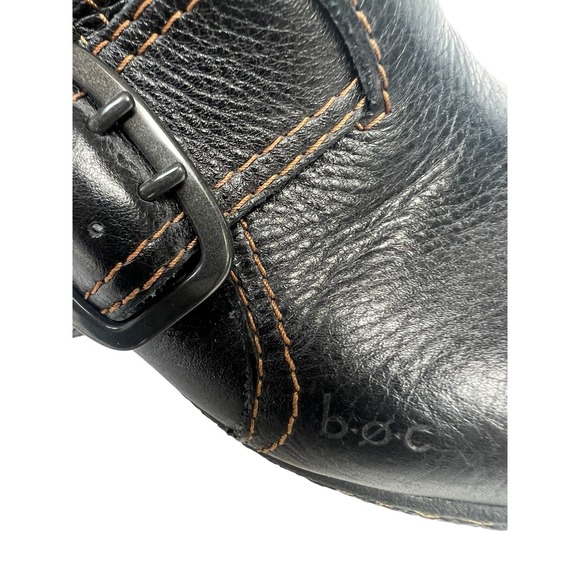 Boc Born Concept Shoes Womens Sz 8/39 Mule Clogs Heels Black Leather Buckle - Picture 9 of 16